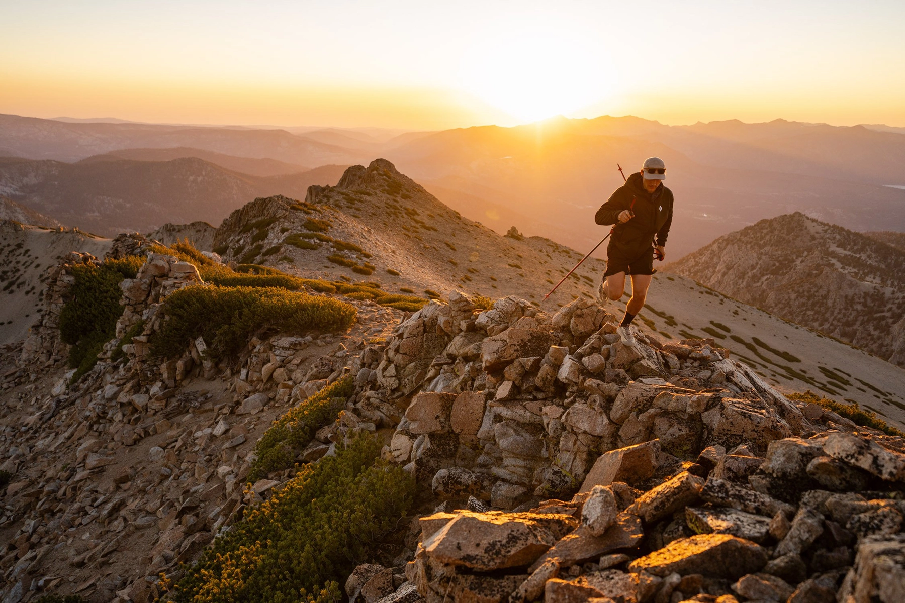 Hiker along the ridgeline