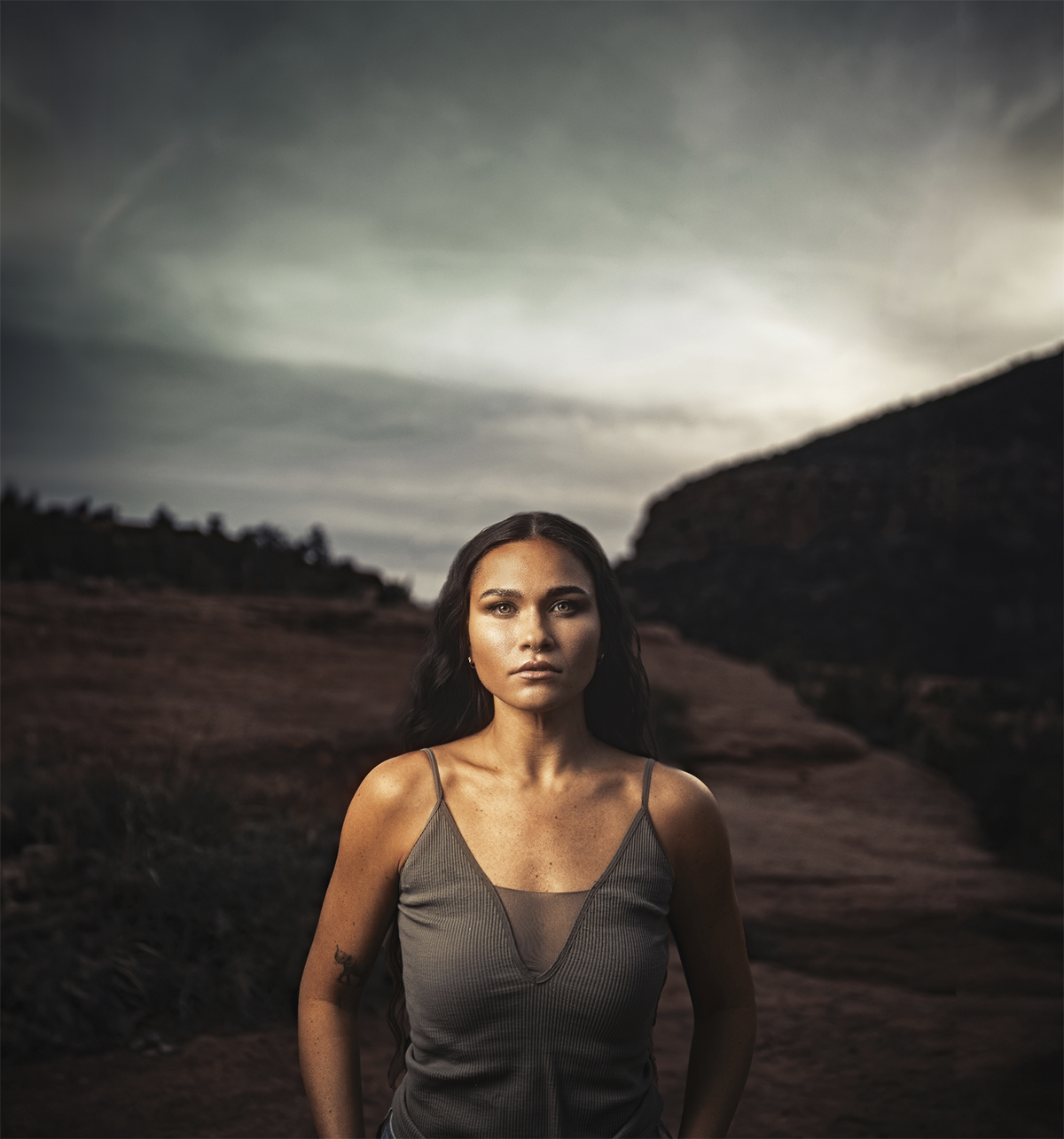 A woman outside in nature