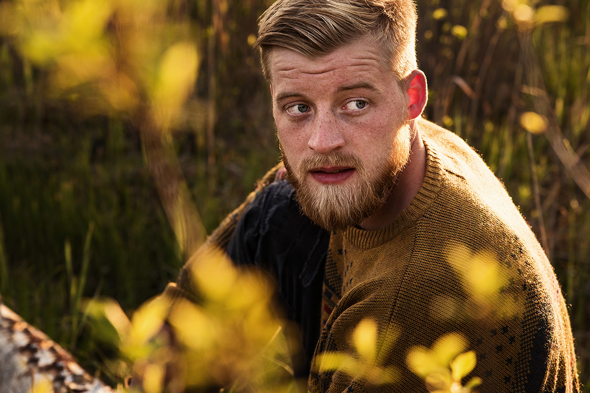 Man sitting in the fields