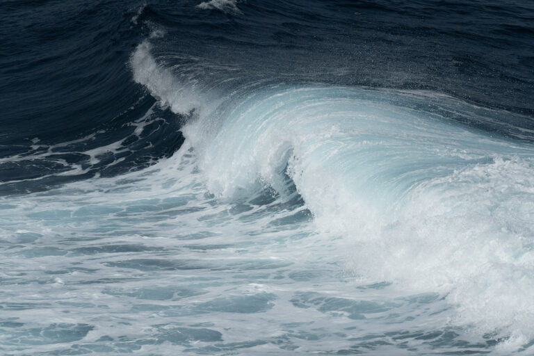 Waves crashing in the ocean