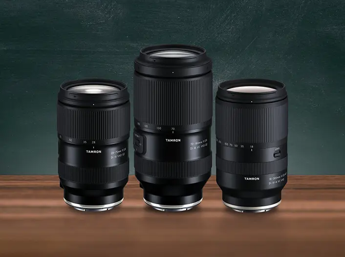 Tamron 18-300mm, 28-75mm and 70-180mm lenses