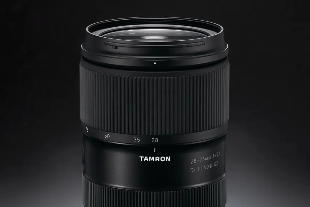 Tamron 28-75mm F/2.8 Di III VXD G2 lens product photo for the Tamron brand story.